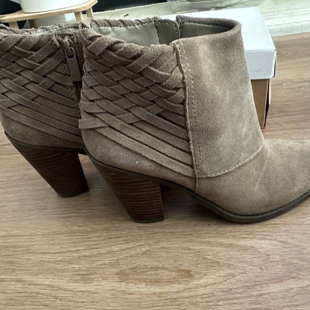 Jessica Simpson Braided Suede Ankle Booties - Brown